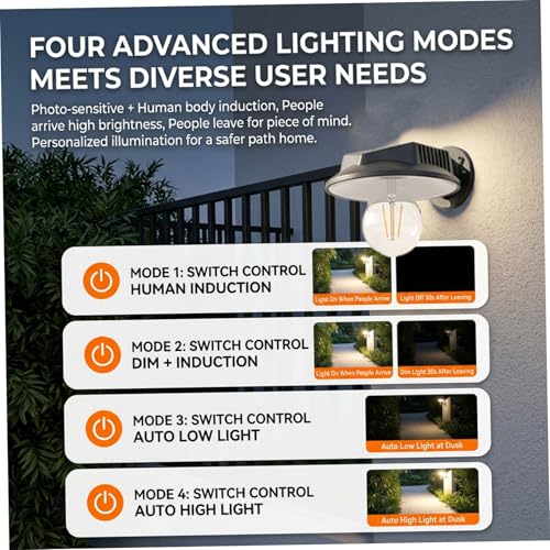 Lámpara solar para cobertizo impermeable con sensor de movimiento inteligente 5