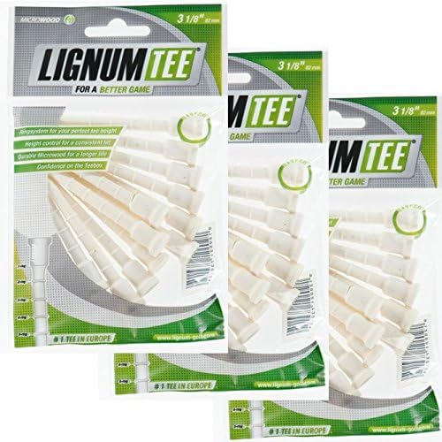 Lignum Tees, 3 packs of 12, colourful, 82 mm long (36 tees)