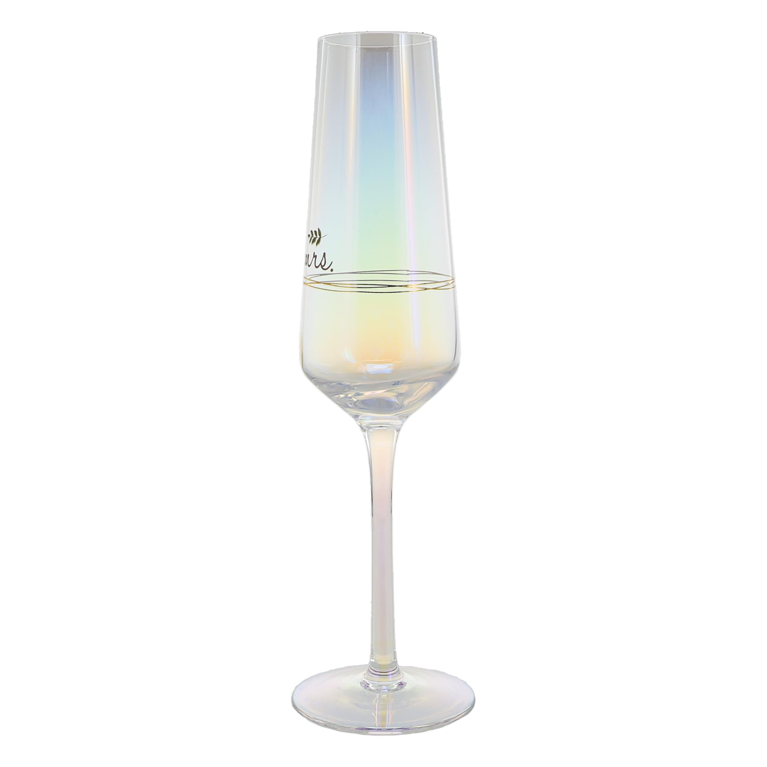 Pavilion Gift Company - Mrs. - Flûte à champagne en verre irisé de 237 ml, verre de mariage et flûte à grille-pain, cadeau de mariage pour couple, 1 pièce (lot de 1), 7,6 x 7,6 x 25,4 cm