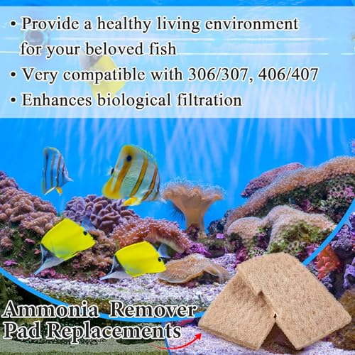 Image of Threlaco 20 Pack Filter Pads Compatible with Fluval 307 /407 /306 /406, Ammonia Remover Fish Tank, Aquarium Filter Replacement Pads for Fish Tank (Ammonia Remover)