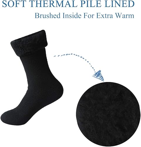 Miniatura 7 de Calcetines térmicos de invierno, unisex de 2.44 Tog ultra gruesos, cálidos, con aislamiento térmico para clima frío
