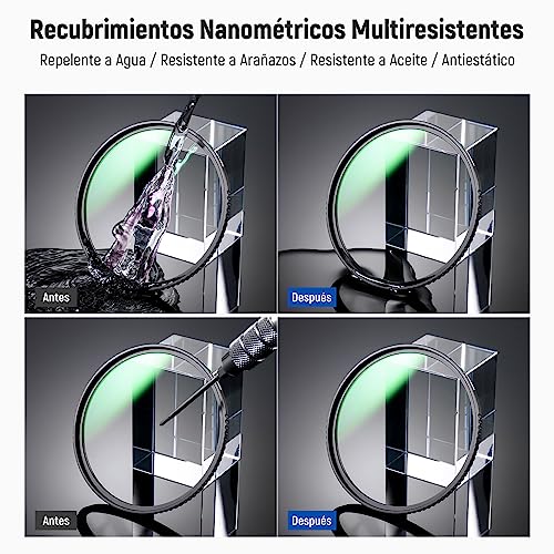 NEEWER 55mm MC UV Protección Filtro 24 Capas Multi Resistente Nano Revestimientos/Vidrio Óptico HD/Repelente Agua/Resistente a Arañazos/Ultra Fino Marco Aleación Aluminio/Filtro Ultravioleta - imagen 4