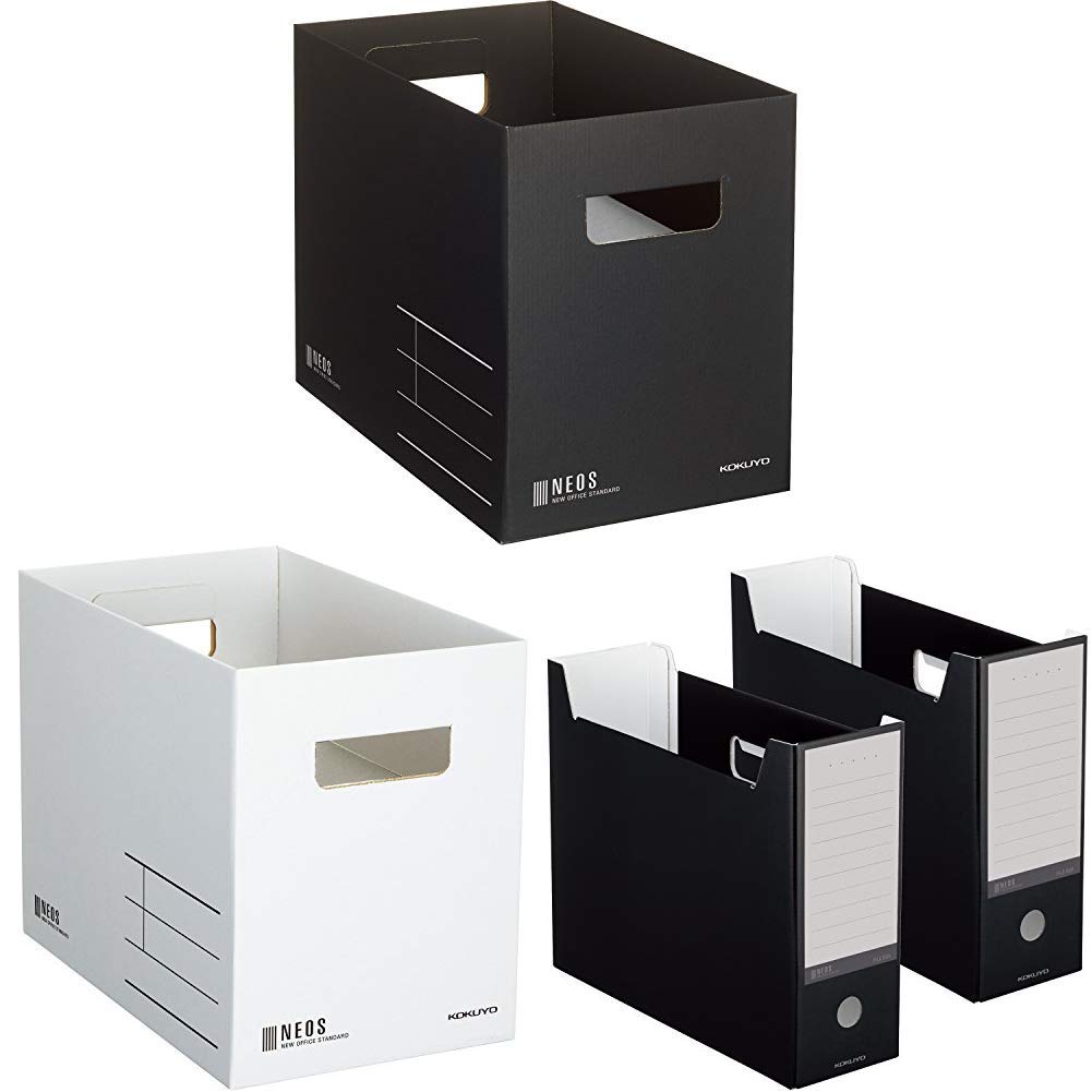 Amazon | コクヨ 収納ボックス NEOS Mサイズ 2色セット + ファイル 