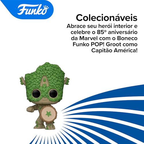 Boneco Funko Pop! Marvel 85 Anos - Groot como Capitão América
