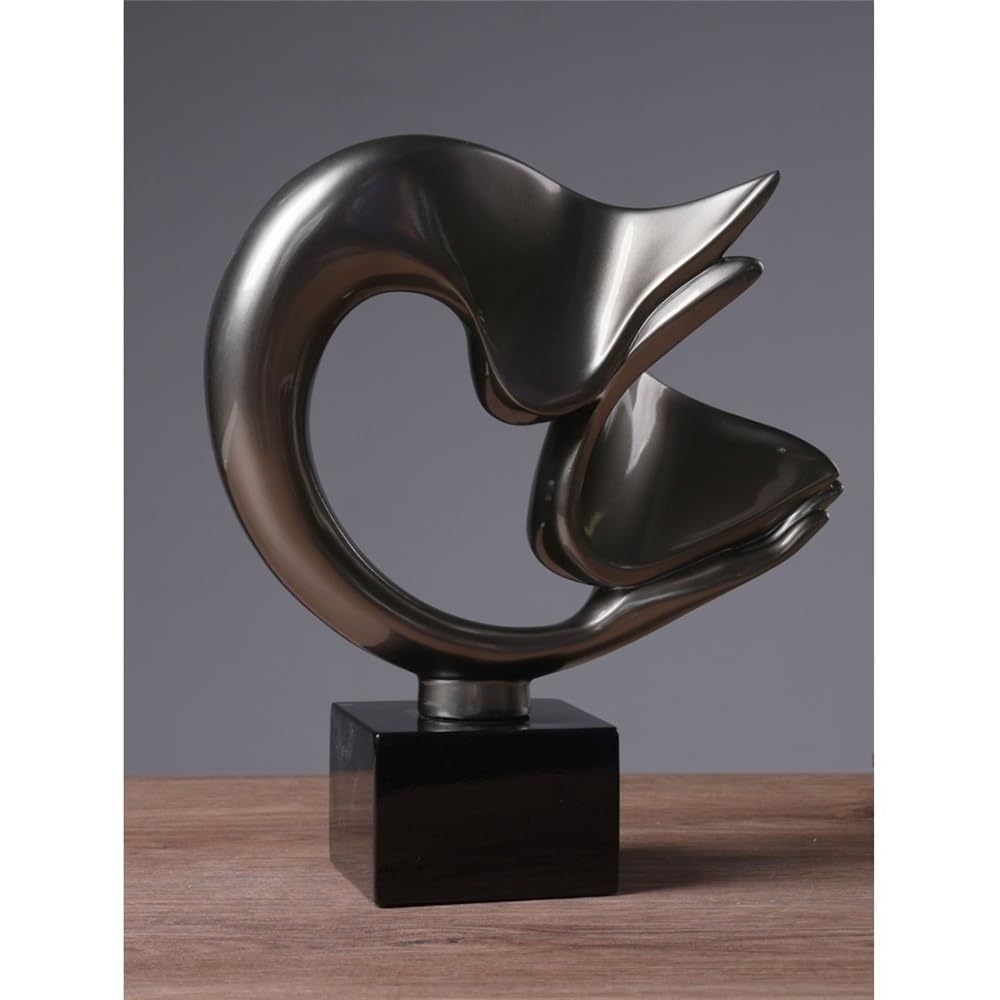 Moderne Sculpture Abstraite en résine Faite à la Main en Forme de tête de Couple, décoration de la Maison, Ornements de Salon Sculpture