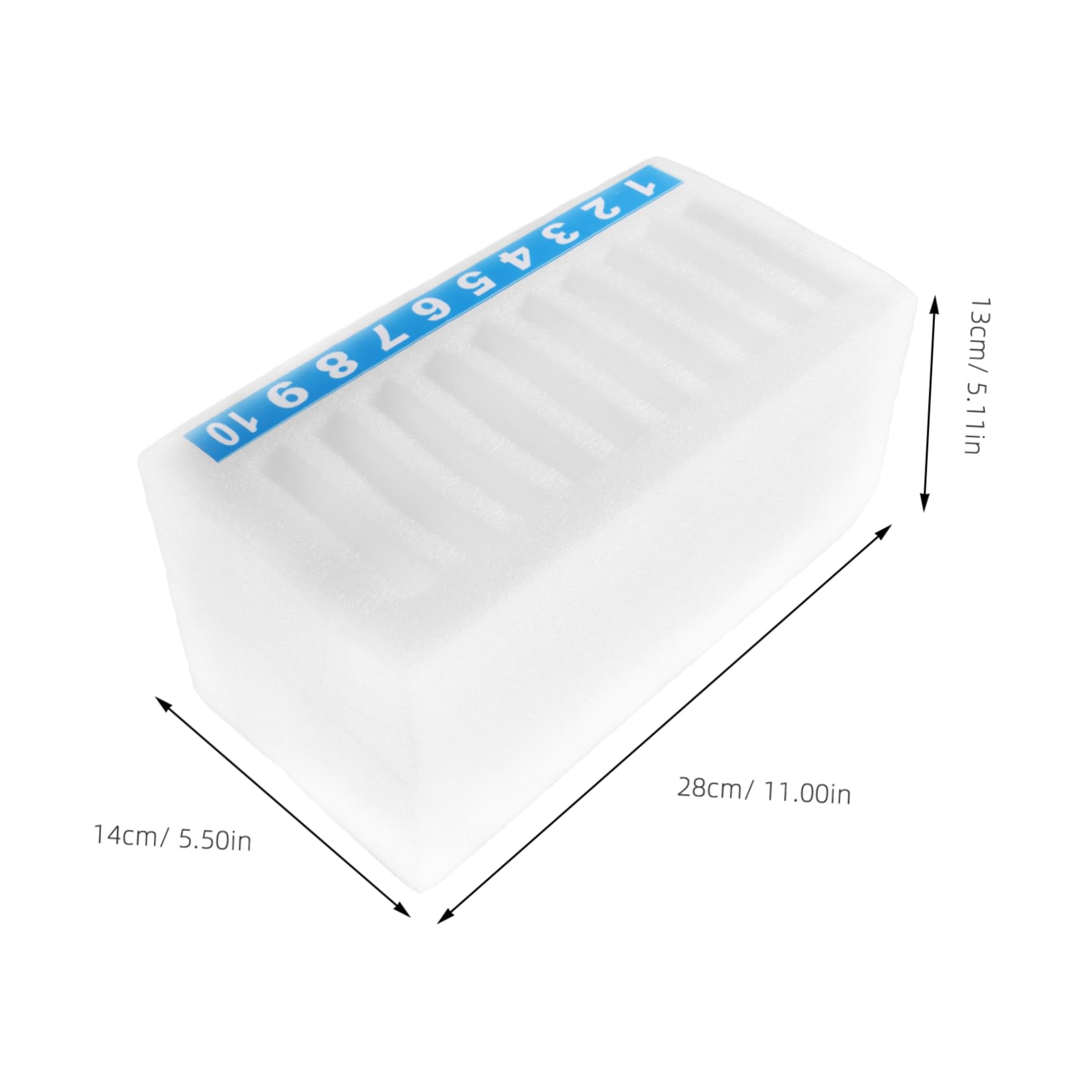 KALLORY Multi-section Desktop Organizer for Phones 10 Slots Pearl Cotton Storage Box with Dividers Classroom Cell Phone Locker and Calculator Organizer Storage Box