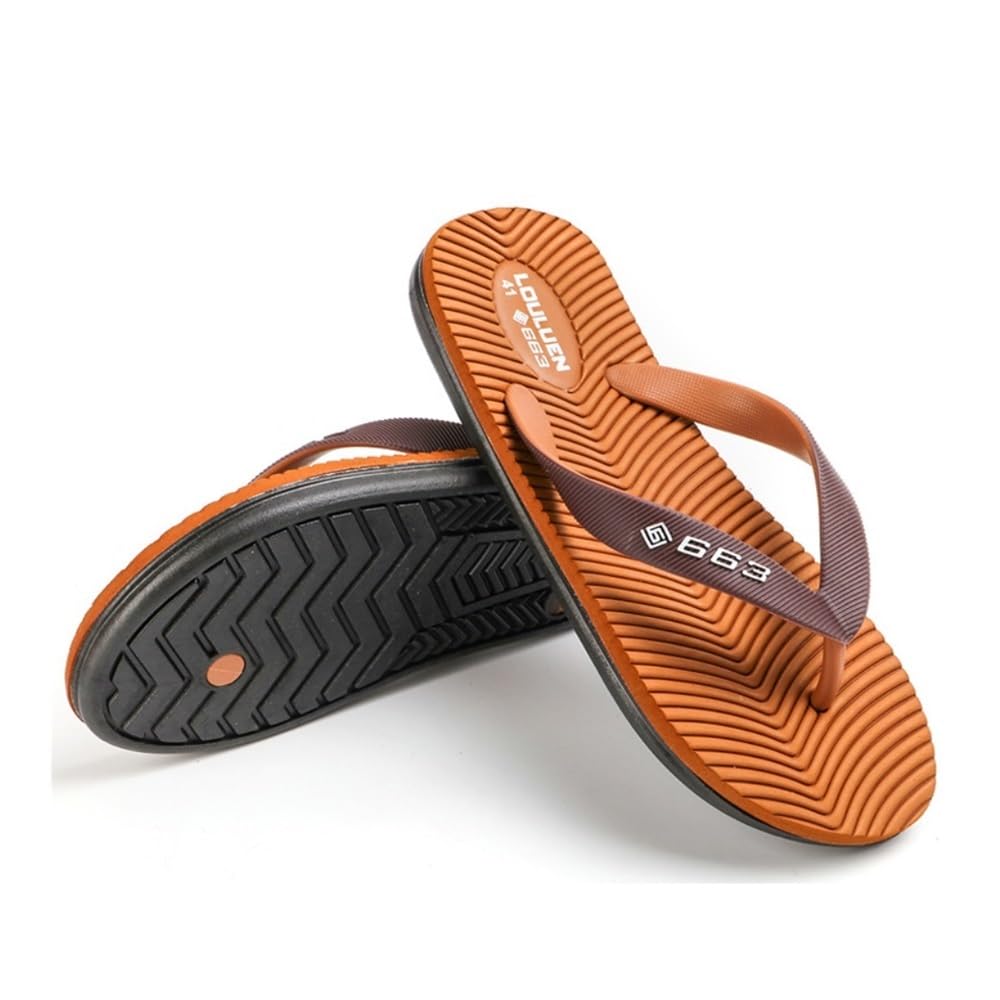 Chaussures de douche pour hommes sandales de plage caoutchouc marron 41