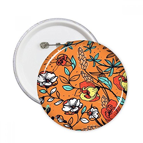 Vêtements décoration broches rondes Lily Camélia orange pour masquer une usure ou embellir