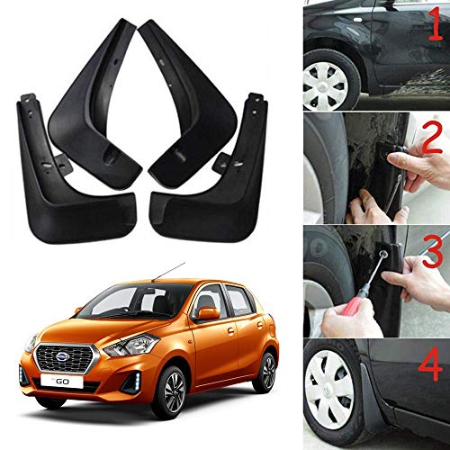 Image of Oshotto (O.E.M Fitting Cup Type) Mud Flap /Splash Guard Compatible with Datsun GO (Set of 4)