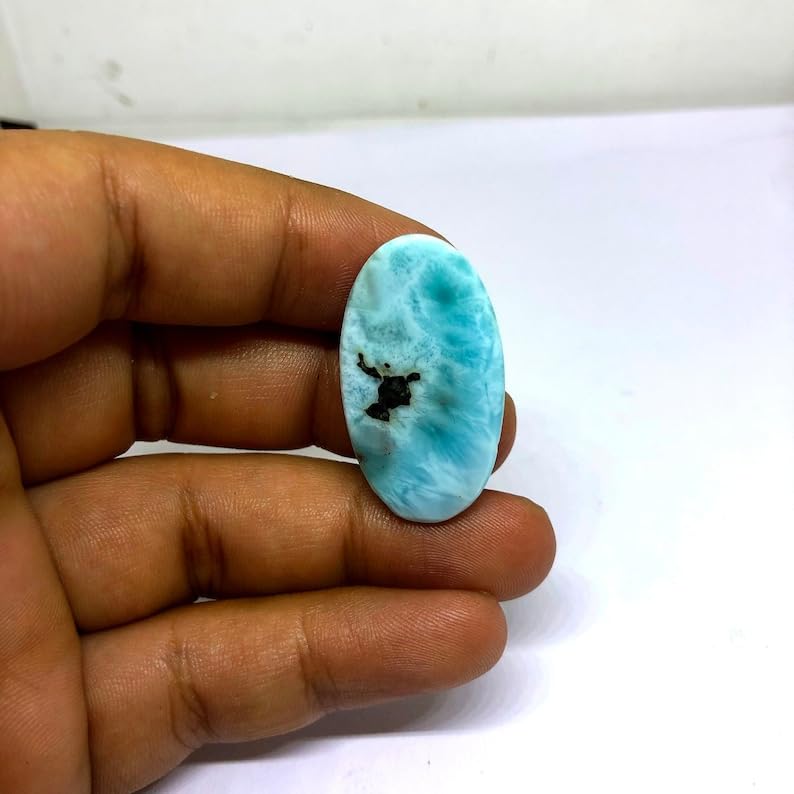 Bague en larimar à fabriquer avec ce cabochon ovale en vrac - 5