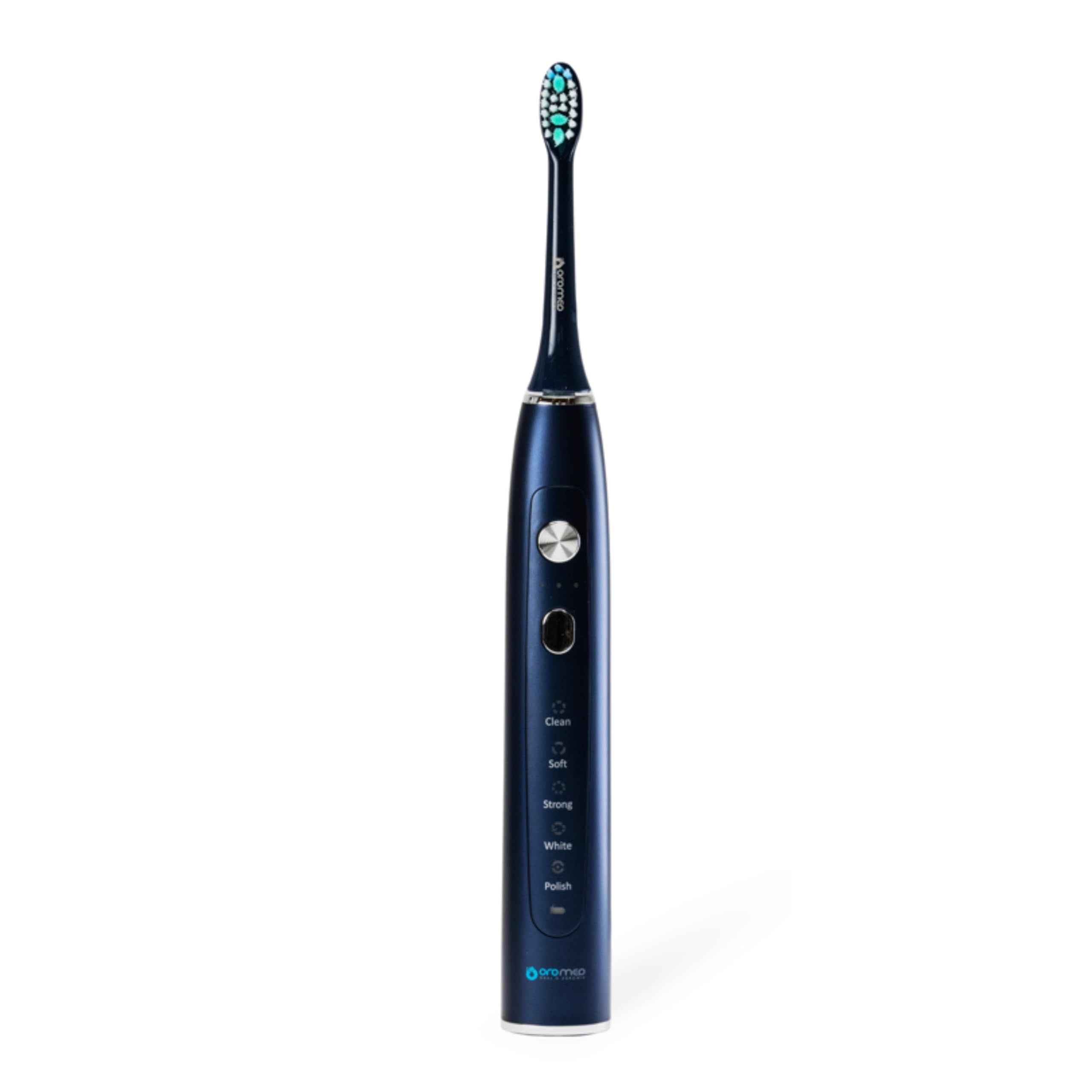 OROMED ORO-SONIC X PRO NAVY BLUE Schallzahnbürste, 38.000 Bewegungen/Min.,(5 Programme × 3 Intensitäten), Akku bis 40 Tage, Timer, USB-Induktionsladung, Marineblau