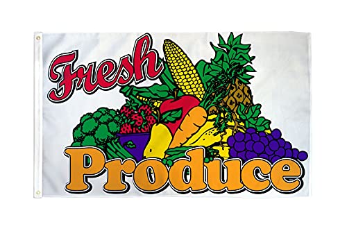 AZ FLAG, Fresh Produce Flag, 3x5 Ft, 100D Polyester Fresh Products Banner with Two Metal Grommets, Fade Resistant