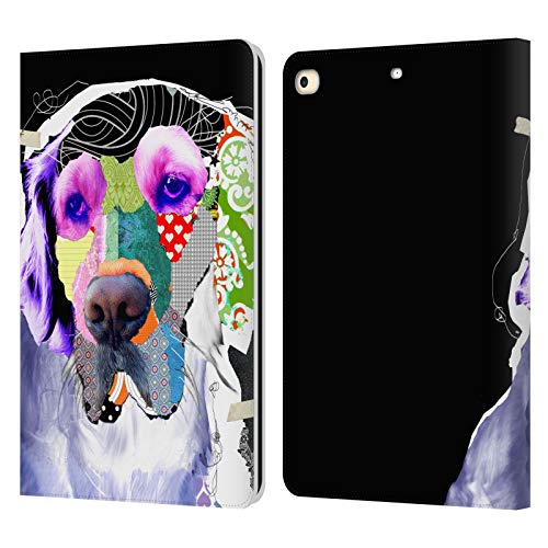 Étui portefeuille iPad 9.7 Michel Keck Golden Retriever cuir