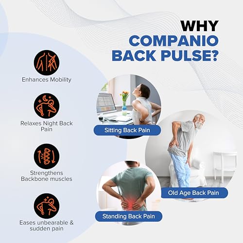 Image of TENS Back Pulse Back Massager Machine Belt for Lower Back Pain Relief, Targets Deep Tissue,Pain due to Sciatica & Arthritis , Muscle Strains & Spinal Recovery , Reduces Discomfort, Enhances Stability & Aids in Injury Recovery | Orthopaedic LS Belt | Cordless Rechargeable, Portable, Adjustable Therapy Lumbar Support Belt for Men & Women