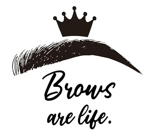 Uilmniy Beauty Eyebrow Brows Wall Decor Sticker Living Room Crown Eyelashes Brows Are Life Quotes Wall Decal Vinyl Adshive Mural Afn38 #TOP27
