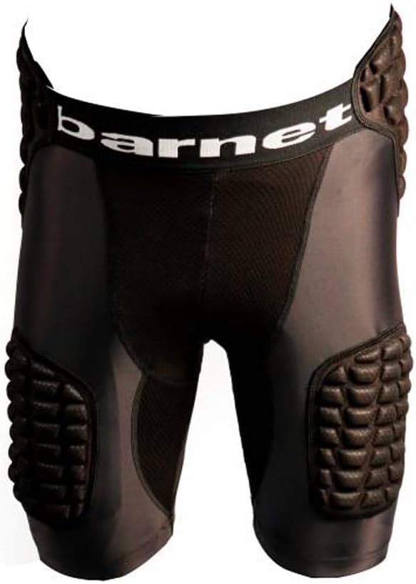 BARNETT FS-10 Compression Shorts, 5-Pad Integrated Protection for Football Baseball Basketball Youth & Adult Sizes Black