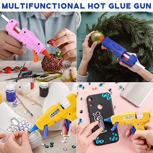 3 Pieces Glue Gun With 15 Glue Sticks, Hot Glue Sticks Mini Hot Glue Gun Kit Fast Preheating Craft Glue Guns For Diy Arts Home School Holiday Decoration, 30W, Blue/Orange/Pink #TOP6