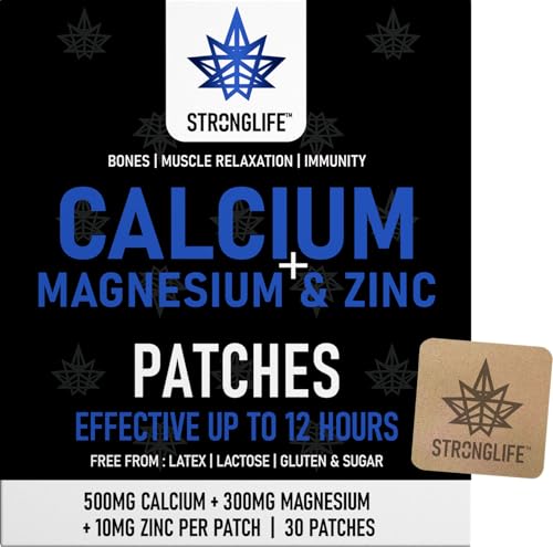 Calcium Magnesium & Zinc Transdermal Patches - 30 Count | High Absorption Formula for Bone, Muscle, & Immune Support | Convenient Daily Mineral Supplement | Allergen-Free - Like Capsules - Powders