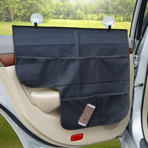 Raatel 犬 ドライブシート 大型犬 ペット ドライブ ドアシート ペットシート 車 助手席 後部座席 中型犬 (ブラック, 右)