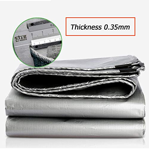 Bâche imperméable très résistante 180 g/m² Gris/Vert armée - Feuille de Sol en PE Feuille de bâche Couverture Balcon Camion extérieur Protection Solaire Anti-Pluie Auvent de Toit R – Image 5