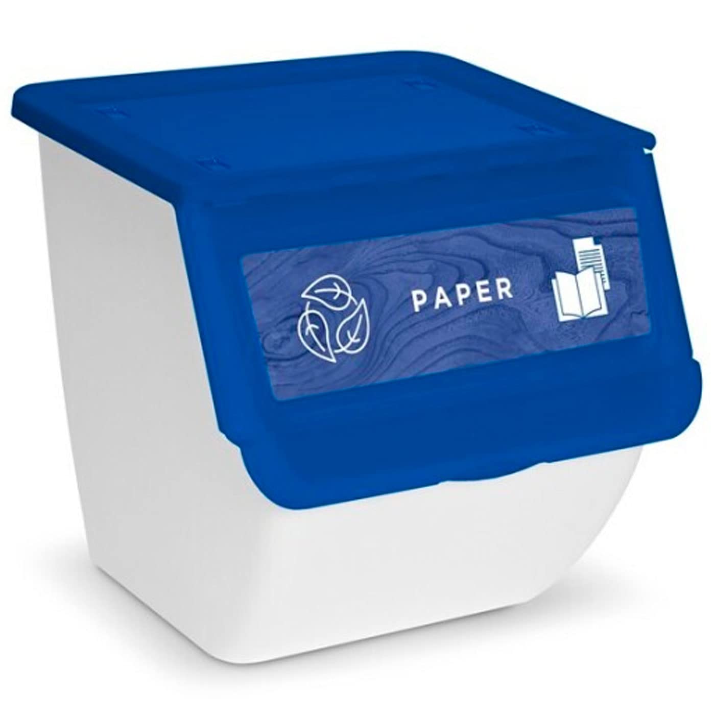 AC - Pack de 3 Contenedores apilables de Polipropileno - Cubo de Reciclaje de Basura, Caja de Almacenamiento de residuos, fácil Apertura – 36 L – Plástico, Vidrio y Papel – 36 x 38,5 x 38 cm