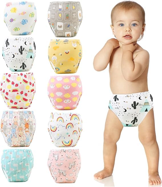 Recopilación de Calzón para Bebé los más solicitados. 48 POGEPE Calzones de Entrenamiento para Bebé, Paquete de 10 Pantalones de Calzones Entrenadores para Niño y Niñas, Ropa Interior de Algodón Absorbente Suave Reutilizable,...