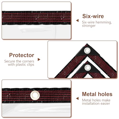 Plane - Transparent - Mit öSen, 2x1m Abdeckplane Wasserdicht für Balkon Regenschutz/Gartenmöbel, Durchsichtige Schutzplane Abdeckplanen für Sandkasten Abdeckung/Pool/Terrassenplane