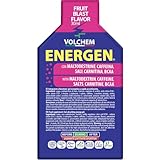 Volchem Energen 30, Gel Energetico con Maltodestrine, Destrosio, Aminoacidi Ramificati e Carnitina, Contiene Sodio, Magnesio e Caffeina, 1 Scatola con 30 Bustine Monodose, 900 ml (Fruit Blast)