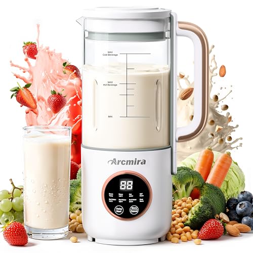 8 in 1 Automatic Nut Milk Maker, 10 Blade 35 oz Homemade Oat, Soy, Plant-Based and Dairy Free...