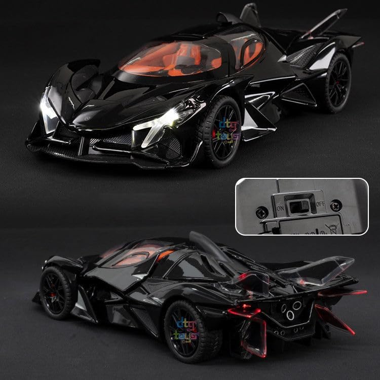 Image of 1:24 Big Size Apollo EVO Scale Model Car - Exclusive Alloy Metal Pull Back Die Cast Car Toy with Openable Doors, Light & Music - Best Gifts for Kids【Colors as Per Stock】