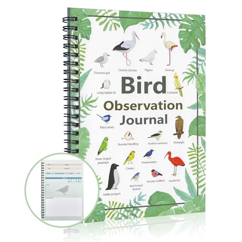 Bird Watching Book Bird Observation Journal A5 Spiral binding Colorful Bird Record Log Birding Journal Notebook Bird CheckList Tracker 126 Pages An Ideal Gift For Bird Lovers Recording.