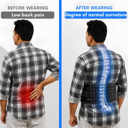 Image of DEZIRE Inflatable Lumbar Decompression Belt | Lower Back Pain Relief & Back Support | Adjustable 28-50 Inches | Unisex | Hand Pump Included (Black)