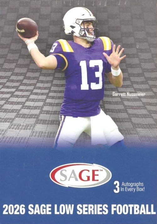 2026 Sage Football Low Series EXCLUSIVE Factory Sealed Hobby Blaster Box with (3) AUTOGRAPHS & (60) ROOKIE Cards! Look for RC & Autos of Garrett Nussmeier, Cade Klubnik,LaNorris Sellers & Many More!