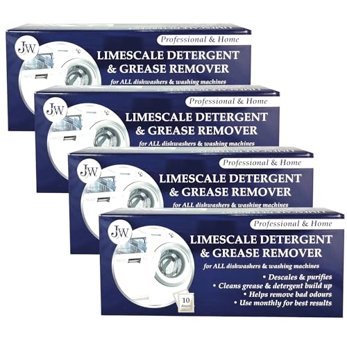 JYW 4 X Le calcaire et dissolvant de détergent pour Machines à Laver et Lave-Vaisselle 10 Applications, 10 Mois d'approvisionnement.