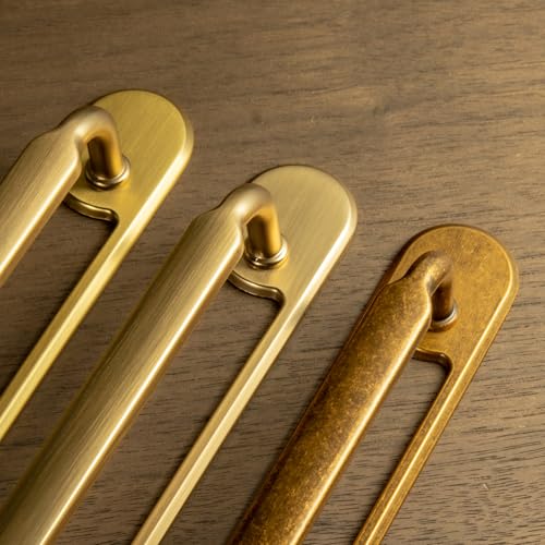 Goo-Ki 2 Pack Champagne Bronze Cabinet Pulls with Backplate Spacer, 7-1/2" Hole Center Zinc Alloy Kitchen Drawer Pull Handles Hardware for Furniture by Goo-Ki - Used condition - Image 2
