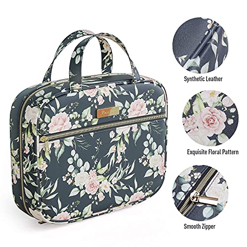 Bible Cover Bag/Book Cover Case Floral Synthetic Leather Pattern With Bible Tabs Bookmarks And Handle Fits For Standard Size Study Bible 10.2×2.5×7.5”, Gift For Mom Ladies Women Daughter (Black Rose) #TOP3