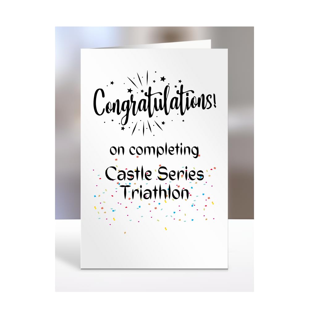 Congratulations on completing Castle Series Triathlon card, gifts for men, women, friend, son, daughter, brother, sister, colleague, presents for christmas, A5-245_10