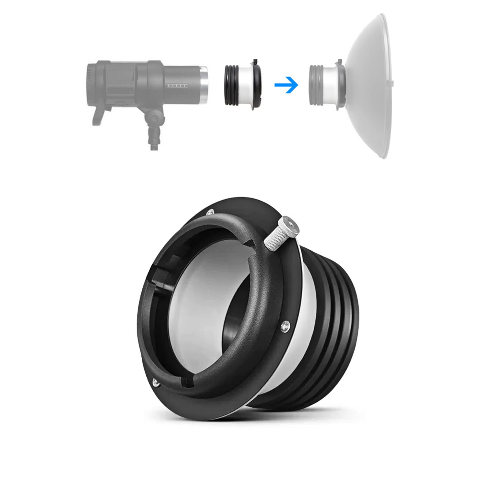 Anello Adattatore per Luce Fotografica, Forte universalità per Montaggio e Montaggio Bowens, Portatile, Produzione Professionale Adatto per Luce Fotografica Professionale e softbox Luce Video