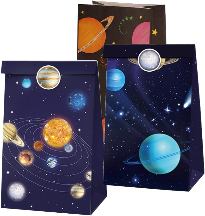 TOYTREND Pack of 20 Themed Party Bags Treat Paper Bags Favor Paper Gift Bags for Kids Birthday Easter Halloween Christmas Thanksgiving Day Party Wedding Supplies