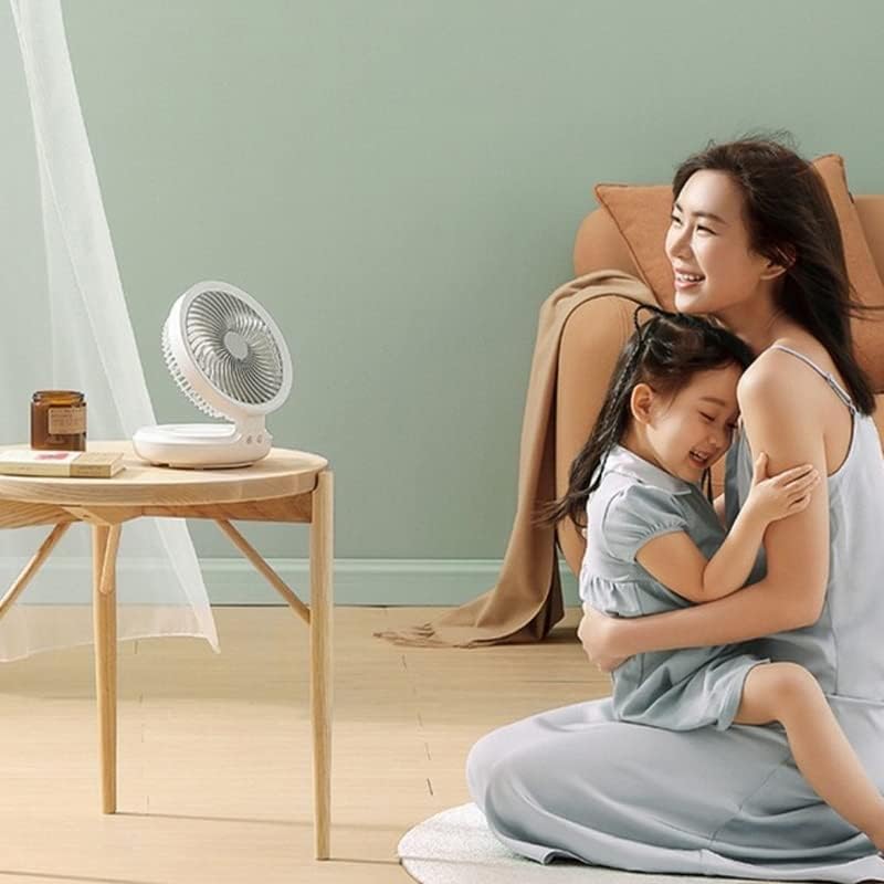 Electric Fan Foldable Remote Control Charging Adjustable Portable Desktop Night Light For Home Office