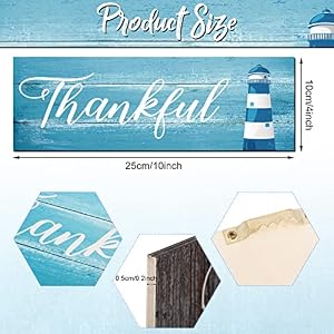 Yookeer 3 Pieces Thankful Grateful Blessed Wooden Signs Coastal Rustic Wood Signs Wall Decor Beach Wood Front Hanging for Farmhouse Outdoor Decor(Coastal Style) Yookeer 3 Pieces Thankful Grateful Blessed Wooden Signs Coastal Rustic Wood Signs Wall Decor Beach Wood Front Hanging for Farmhouse Outdoor DecorCoastal Style