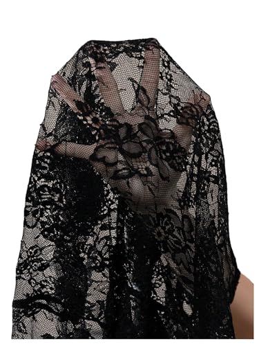 SweatyRocks Women's Plus Size Short Sleeve Sheer Floral Lace Tie Front Mesh Bolero Shrugs Crop Cardigan Top3