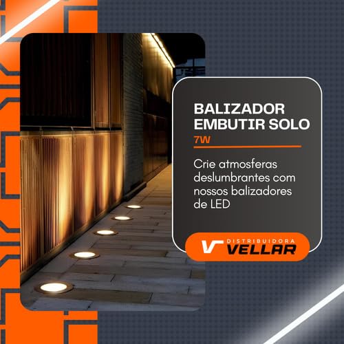 10 Balizador De Solo Led Chão Jardim 7w Embutir Blindado (3000K (BRANCO QUENTE))