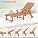 LUE BONA Outdoor Chaise Lounge Chairs Set of 2, HDPS Chaise Lounger, 5 Positions Adjustable Lounge Chairs, Pool Lounge Chair with Wheels for Poolside, Patio, Restaurant, 3 Year Warranty, Teak Color