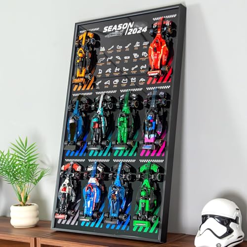 Image of WETCEAOM Display Wallboard for Lego Speed Champions 10-in-1 F1 Car 77242,77243,77244,77245,77246,77247,77248,77249,77250,77251, Ideas for Lego Car Wall Mount Frame Lover, Models not Included (Black)