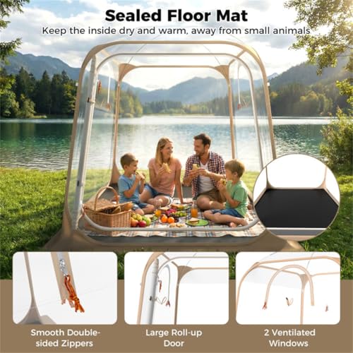Carpa pop-up transparente 7x7 ft para deportes y camping miniatura 7