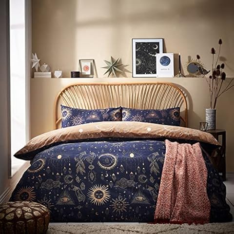 furn. Constellation Celestial Duvet Set - Gold/Navy Cover