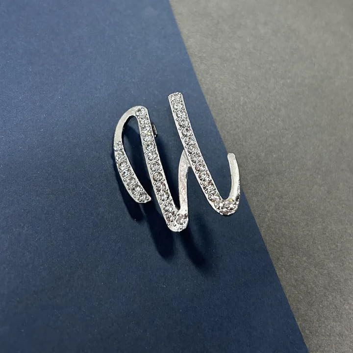 Image of Rhinestone Initial Brooch Pin for Women, Alphabet Gold Letter Brooch A-Z with Crystal, Metal Pin for Hat Bag Dress Suit Accessory for Men