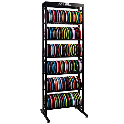MVP Disc Sports Disc Station Disc Storage Rack (6 Shelf/Black)