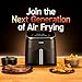 COSORI Air Fryer TurboBlaze 6Qt, 9-in-1 Airfryer, 5 Speeds Dry, Roast, Proof, 15-MINS In-App Recipes, Compact, Quickly Cook, 95% Less Oil for Healthy Meals, Easy Clean, Dark Gray